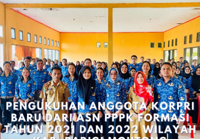 Dewan Pengurus Korpri Provinsi Sulawesi Tengah Mengukuhkan Anggota Korpri Baru Dari ASN PPPK Lingkup Provinsi Sulawesi Tengah Formasi Tahun 2021 & 2022 Yang Berdinas Di Wilayah Kab. Parigi Moutong Tahun 2024
